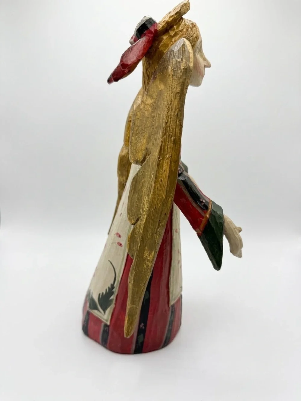 ✨ Vintage Guatemalan Folk Art Santos Style Holiday Angel 14” 🕊️